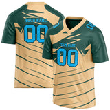 Custom Unisex Light Brown & Dark Green Pattern Football Jersey