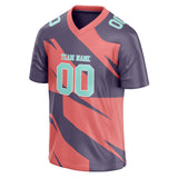 Custom Unisex Pale Red & Grayish Purple Pattern Football Jersey