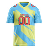 Custom Unisex Light Green & Light Blue Pattern Football Jersey