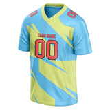 Custom Unisex Light Green & Light Blue Pattern Football Jersey