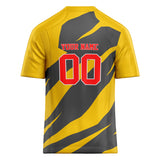 Custom Unisex Yellow & Gray Pattern Football Jersey