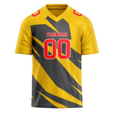 Custom Unisex Yellow & Gray Pattern Football Jersey