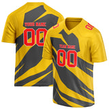 Custom Unisex Yellow & Gray Pattern Football Jersey