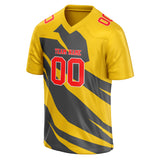 Custom Unisex Yellow & Gray Pattern Football Jersey