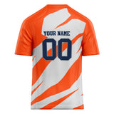 Custom Unisex Orange & White Pattern Football Jersey