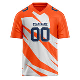 Custom Unisex Orange & White Pattern Football Jersey