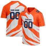 Custom Unisex Orange & White Pattern Football Jersey