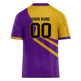 Custom Unisex Purple & Yellow Pattern Football Jersey