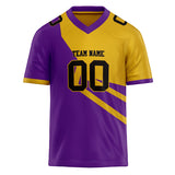 Custom Unisex Purple & Yellow Pattern Football Jersey