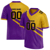 Custom Unisex Purple & Yellow Pattern Football Jersey