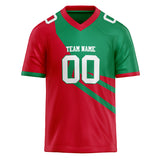 Custom Unisex Red & Kelly Green Pattern Football Jersey