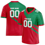 Custom Unisex Red & Kelly Green Pattern Football Jersey