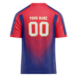 Custom Unisex Red & Royal Pattern Football Jersey