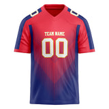 Custom Unisex Red & Royal Pattern Football Jersey