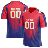 Custom Unisex Red & Royal Pattern Football Jersey