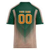 Custom Unisex Kelly Green & Light Brown Pattern Football Jersey