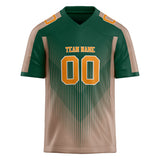 Custom Unisex Kelly Green & Light Brown Pattern Football Jersey