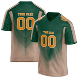 Custom Unisex Kelly Green & Light Brown Pattern Football Jersey