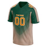 Custom Unisex Kelly Green & Light Brown Pattern Football Jersey