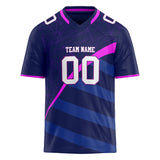 Custom Unisex Navy & Purple Pattern Football Jersey