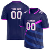 Custom Unisex Navy & Purple Pattern Football Jersey