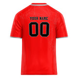 Custom Unisex Red & Crimson Pattern Football Jersey