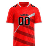 Custom Unisex Red & Crimson Pattern Football Jersey