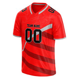 Custom Unisex Red & Crimson Pattern Football Jersey