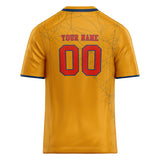 Custom Unisex Old Gold & Orange Pattern Football Jersey