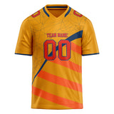 Custom Unisex Old Gold & Orange Pattern Football Jersey