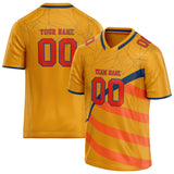 Custom Unisex Old Gold & Orange Pattern Football Jersey