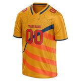 Custom Unisex Old Gold & Orange Pattern Football Jersey