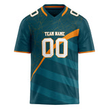 Custom Unisex Blue Green & Dark Teal Pattern Football Jersey