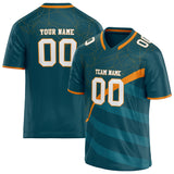 Custom Unisex Blue Green & Dark Teal Pattern Football Jersey