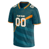 Custom Unisex Blue Green & Dark Teal Pattern Football Jersey