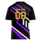 Custom Unisex Black & Purple Pattern Football Jersey