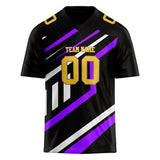 Custom Unisex Black & Purple Pattern Football Jersey