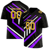 Custom Unisex Black & Purple Pattern Football Jersey