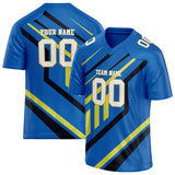 Custom Unisex Blue & Black Pattern Football Jersey