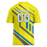 Custom Unisex Yellow & Gray Pattern Football Jersey