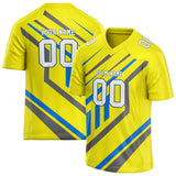 Custom Unisex Yellow & Gray Pattern Football Jersey