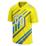 Custom Unisex Yellow & Gray Pattern Football Jersey