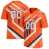 Custom Unisex Orange & White Pattern Football Jersey