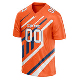 Custom Unisex Orange & White Pattern Football Jersey