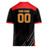 Custom Unisex Black & Red Pattern Football Jersey