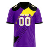 Custom Unisex Purple & Black Pattern Football Jersey