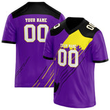 Custom Unisex Purple & Black Pattern Football Jersey