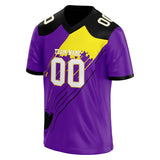 Custom Unisex Purple & Black Pattern Football Jersey