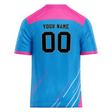 Custom Unisex Blue & Pink Pattern Football Jersey