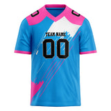 Custom Unisex Blue & Pink Pattern Football Jersey